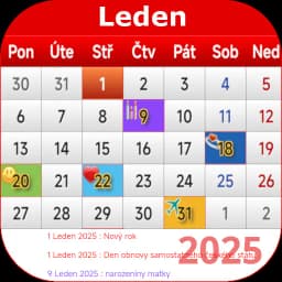 Czech Calendar 2025