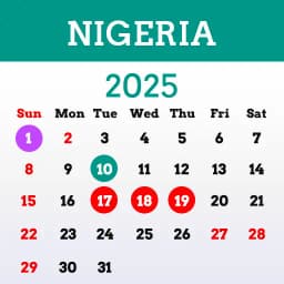 Nigeria Calendar 2025 Holidays