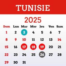 Tunisie Calendrier 2025