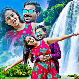 Waterfall photo mixer blender