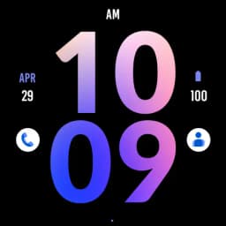 Big Pink Blue Watch Face
