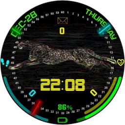 Running Neon Cheetah WatchFace