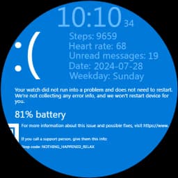 Windows BSOD Theme Watch Face