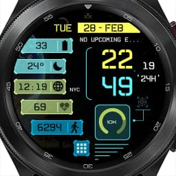Futuristic digital watchface