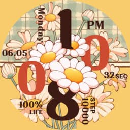 Yellow Flower Drawing Watch