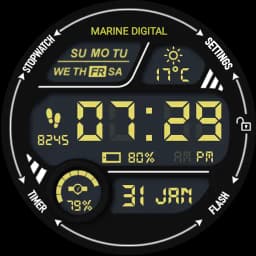 Marine Digital Watch Face